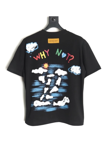 Louis Vuitton Back Painted Cloud Graffiti Short Sleeve T-shirt TSK1,Louis Vuitton