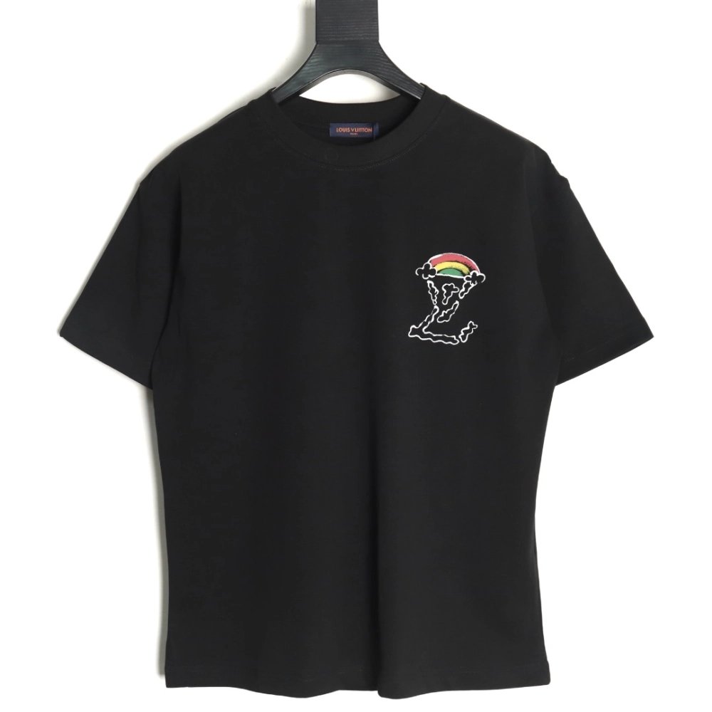 Louis Vuitton Back Painted Cloud Graffiti Short Sleeve T-shirt TSK1,Louis Vuitton