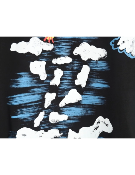 Louis Vuitton Back Painted Cloud Graffiti Short Sleeve T-shirt TSK1,Louis Vuitton
