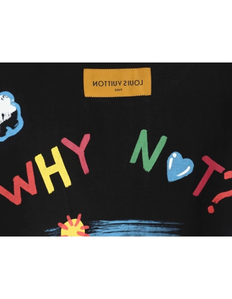 Louis Vuitton Back Painted Cloud Graffiti Short Sleeve T-shirt TSK1,Louis Vuitton