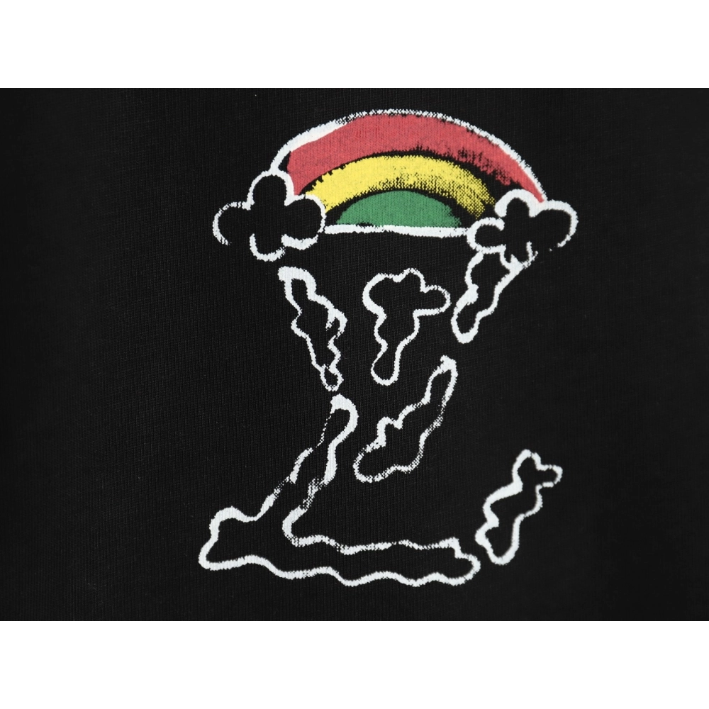 Louis Vuitton Back Painted Cloud Graffiti Short Sleeve T-shirt TSK1,Louis Vuitton