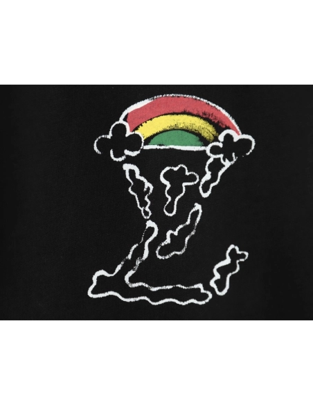 Louis Vuitton Back Painted Cloud Graffiti Short Sleeve T-shirt TSK1,Louis Vuitton