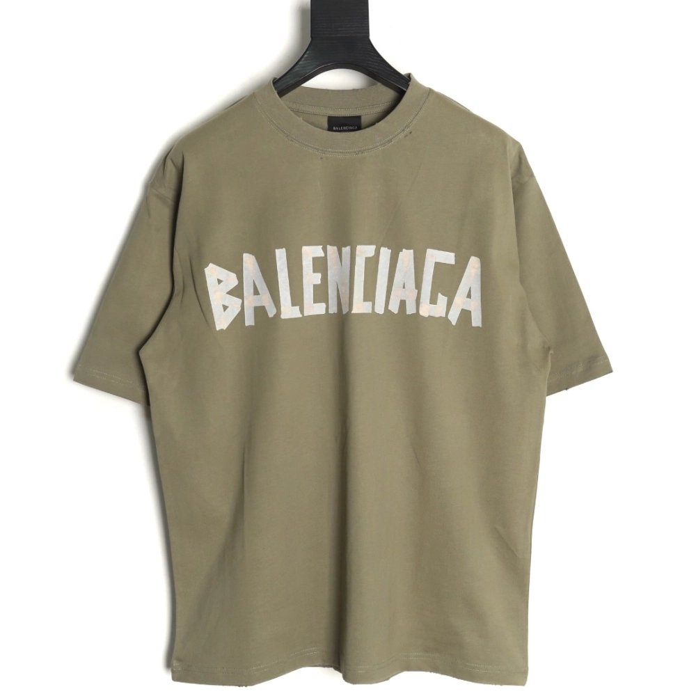 Balenciaga Tape Print Short Sleeve T-Shirt TSK2,Balenciaga