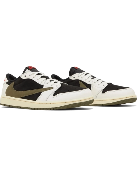 Little Kids Travis Scott x Air Jordan 1 Retro Low Olive,KIDS SNEAKERS