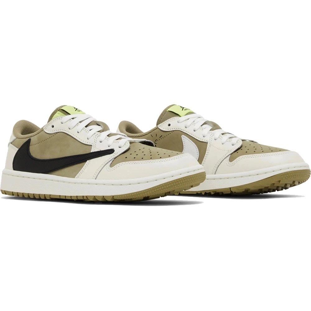 Little Kids Travis Scott x Air Jordan 1 Low Golf Neutral Olive,KIDS SNEAKERS