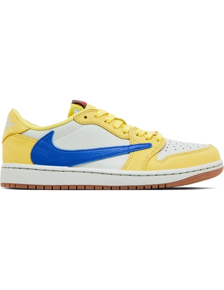 Little Kids Travis Scott x Air Jordan 1 Retro Low Canary,KIDS SNEAKERS