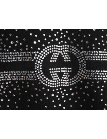 Gucci hot rhinestone letter logo short sleeves TSK1,Gucci