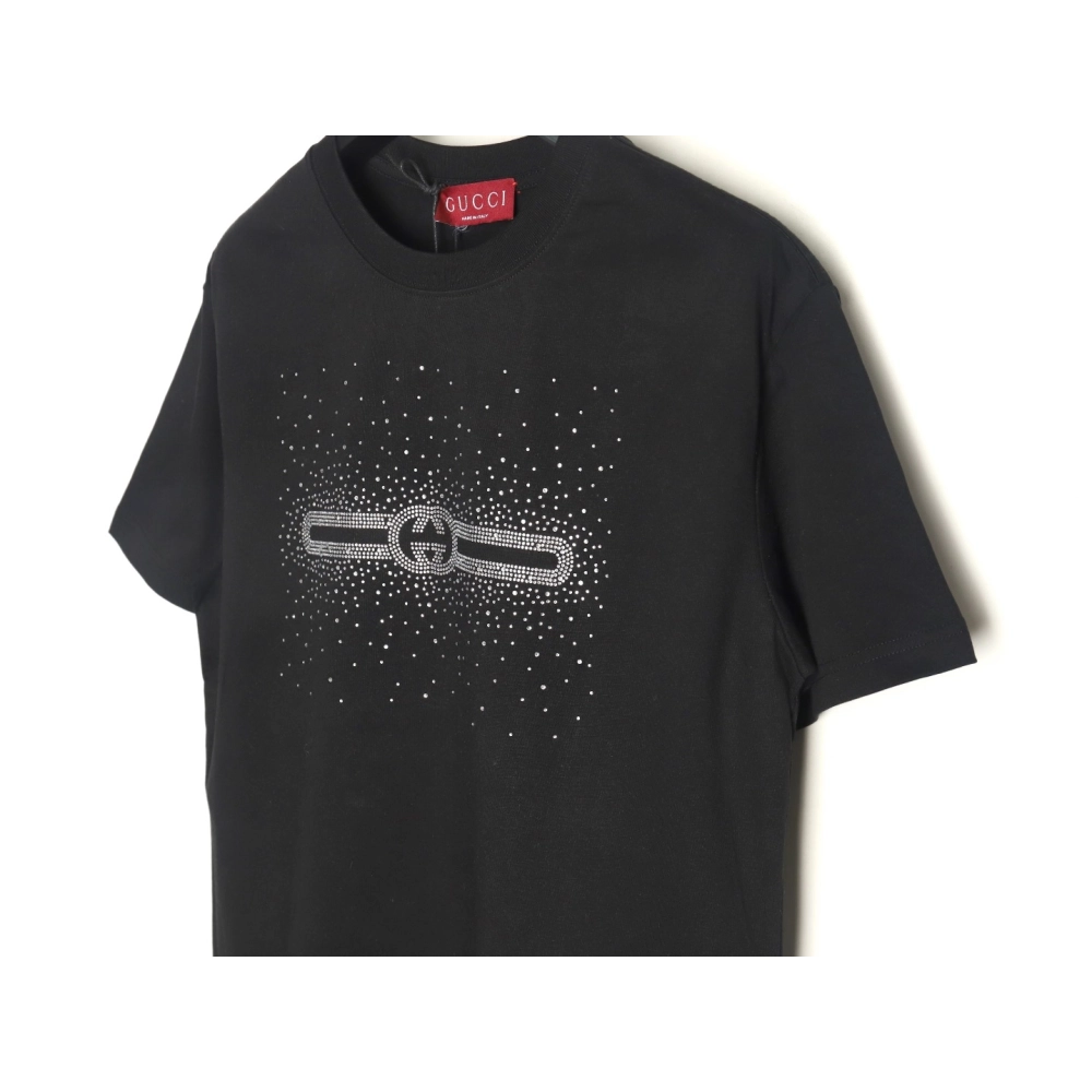 Gucci hot rhinestone letter logo short sleeves TSK1,Gucci