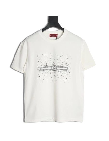 Gucci hot rhinestone letter logo short sleeves,Gucci