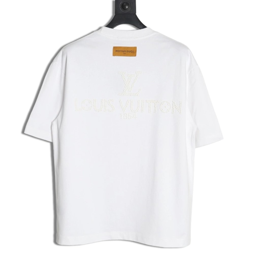 Louis Vuitton pearl hot diamond letter logo short sleeve,Louis Vuitton