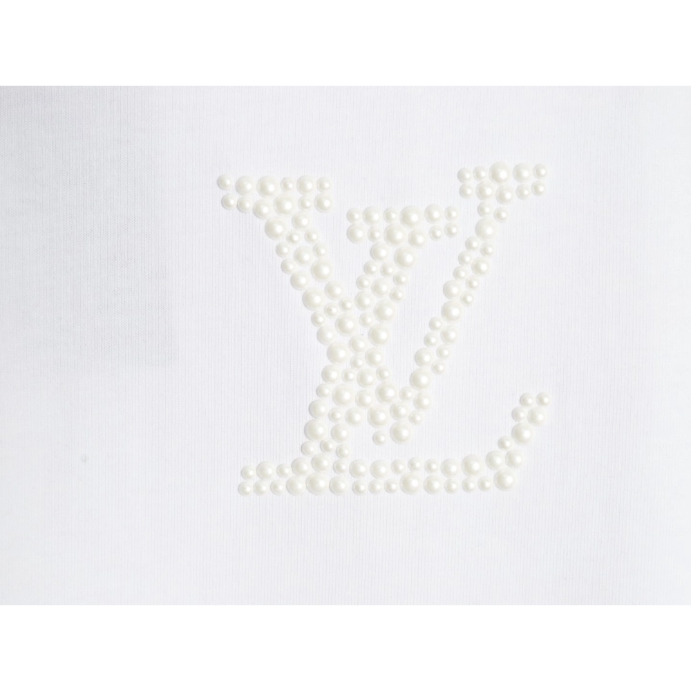 Louis Vuitton pearl hot diamond letter logo short sleeve,Louis Vuitton