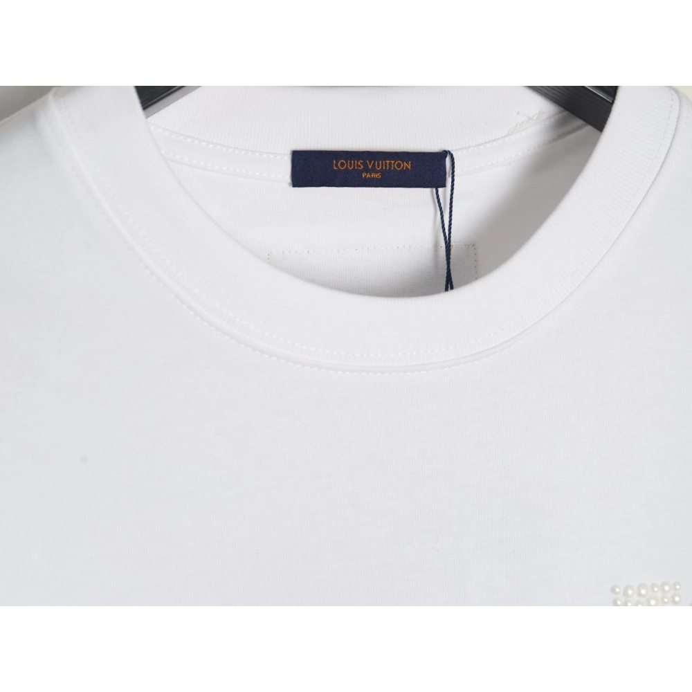 Louis Vuitton pearl hot diamond letter logo short sleeve,Louis Vuitton