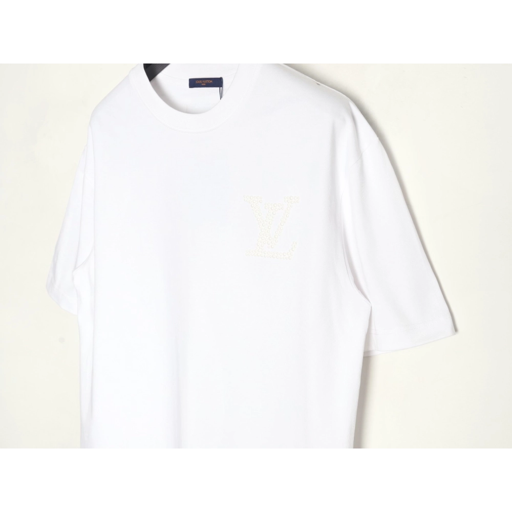 Louis Vuitton pearl hot diamond letter logo short sleeve,Louis Vuitton