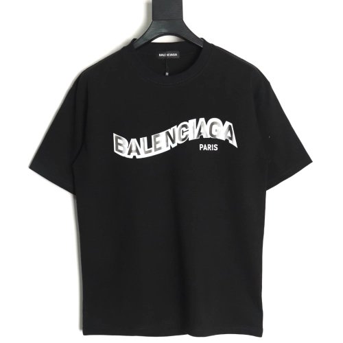 Balenciaga Twisted Letters Short Sleeve T-Shirt TSK1,Balenciaga
