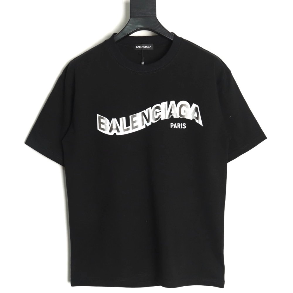 Balenciaga Twisted Letters Short Sleeve T-Shirt TSK1,Balenciaga