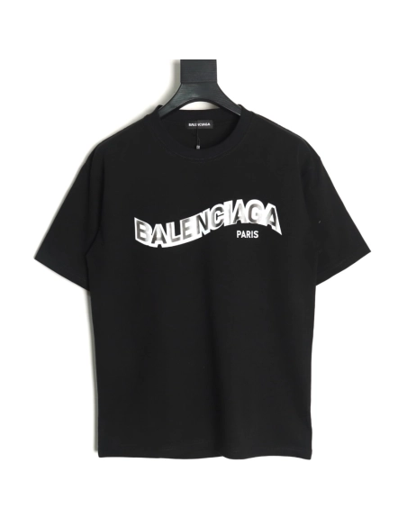 Balenciaga Twisted Letters Short Sleeve T-Shirt TSK1,Balenciaga