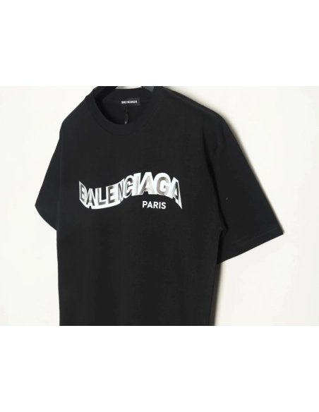 Balenciaga Twisted Letters Short Sleeve T-Shirt TSK1,Balenciaga