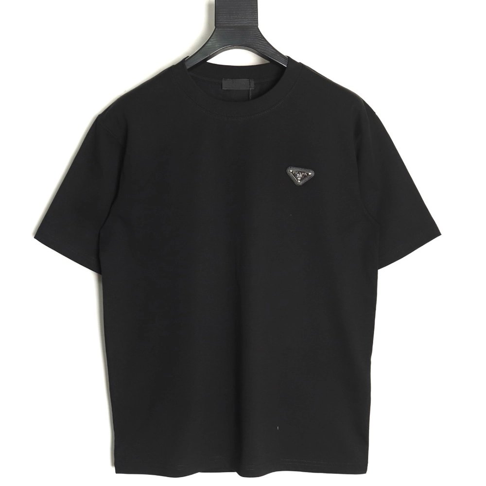 Prada Chest Triangle Logo Back Hem Letters Short Sleeves,Prada