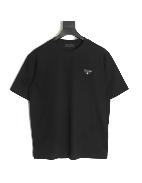 Prada Chest Triangle Logo Back Hem Letters Short Sleeves,Prada