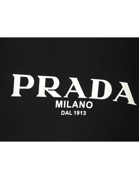 Prada Chest Triangle Logo Back Hem Letters Short Sleeves,Prada