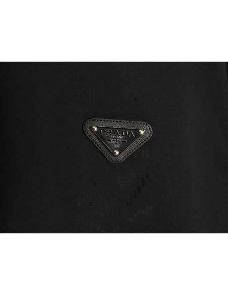 Prada Chest Triangle Logo Back Hem Letters Short Sleeves,Prada