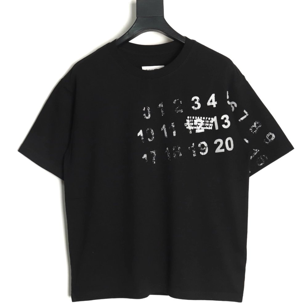 Maison Margiela digital painting mottled graffiti round neck short-sleeved T-shirt TSK1,Maison Margiela