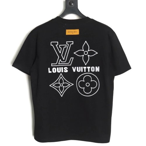 Louis Vuitton embroidered monogram logo short sleeves TSK1,Louis Vuitton