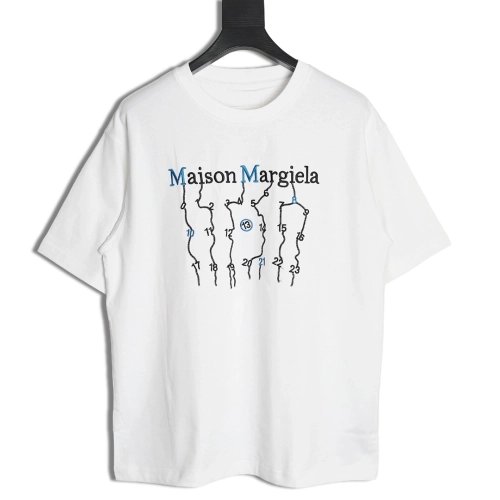 Maison Margiela geometric numbers embroidered short-sleeved T-shirt,Maison Margiela