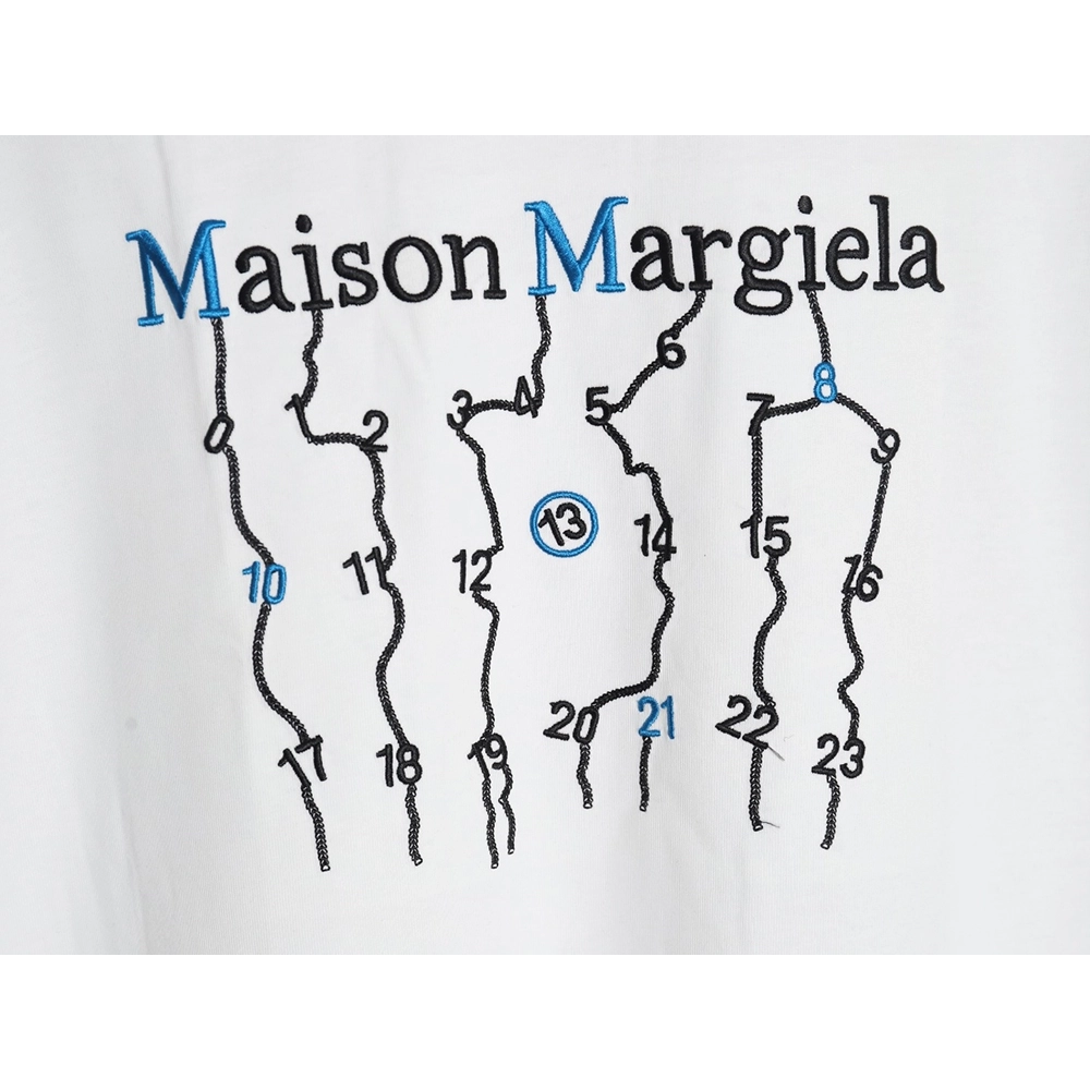 Maison Margiela geometric numbers embroidered short-sleeved T-shirt,Maison Margiela
