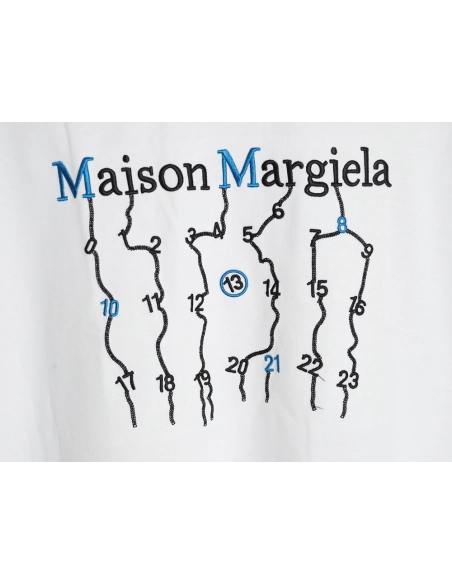 Maison Margiela geometric numbers embroidered short-sleeved T-shirt,Maison Margiela