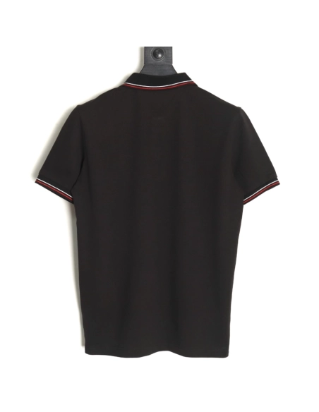 Prada embroidered logo red edge short-sleeve polo shirt TSK1,Prada