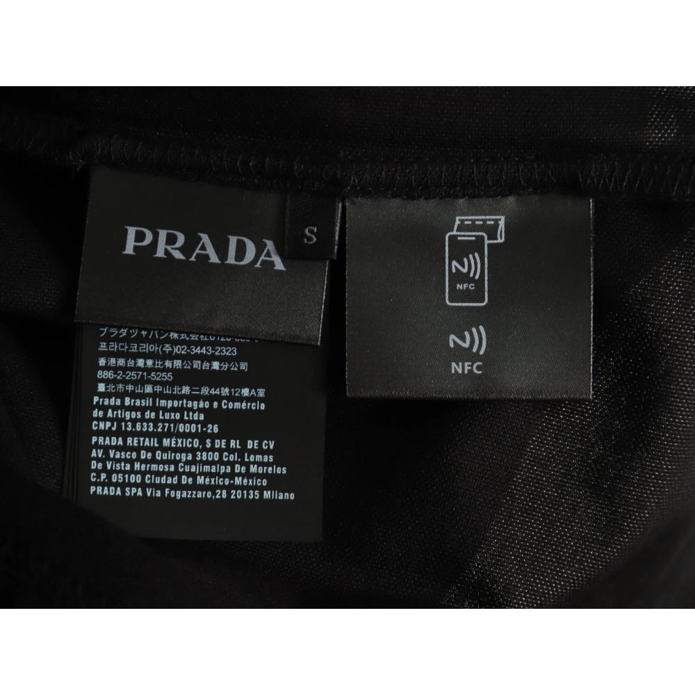 Prada embroidered logo red edge short-sleeve polo shirt TSK1,Prada