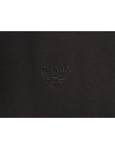 Prada embroidered logo red edge short-sleeve polo shirt TSK1,Prada