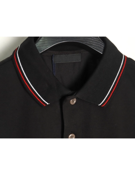 Prada embroidered logo red edge short-sleeve polo shirt TSK1,Prada