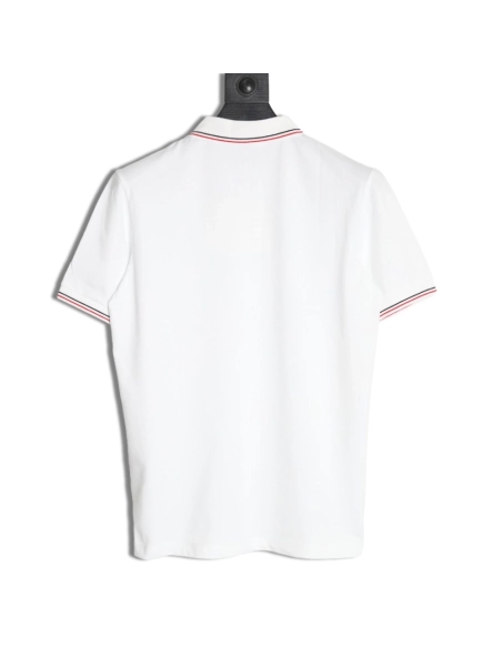 Prada embroidered logo red edge short-sleeve polo shirt,Prada