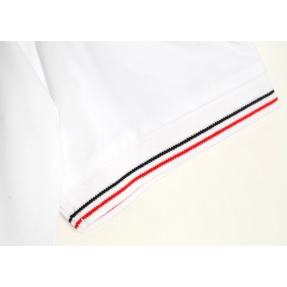 Prada embroidered logo red edge short-sleeve polo shirt,Prada