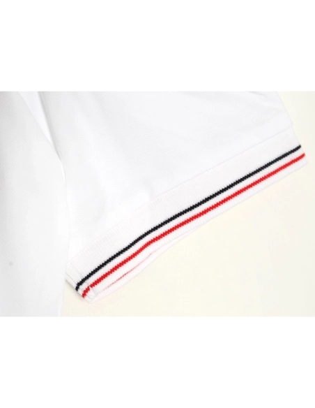 Prada embroidered logo red edge short-sleeve polo shirt,Prada