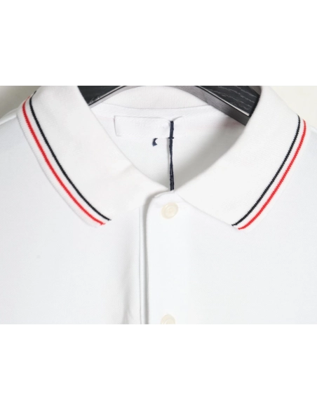 Prada embroidered logo red edge short-sleeve polo shirt,Prada