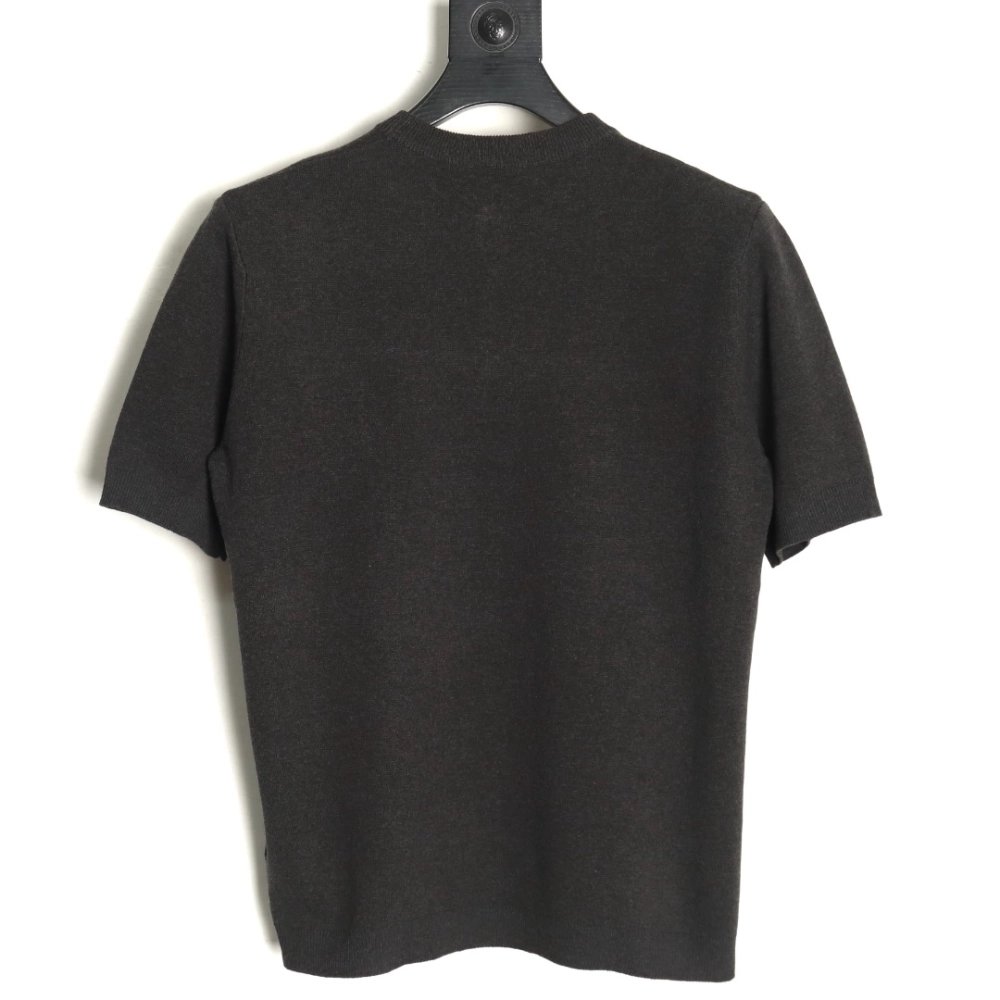 Gucci collar intarsia knitted short-sleeved T-shirt,Gucci