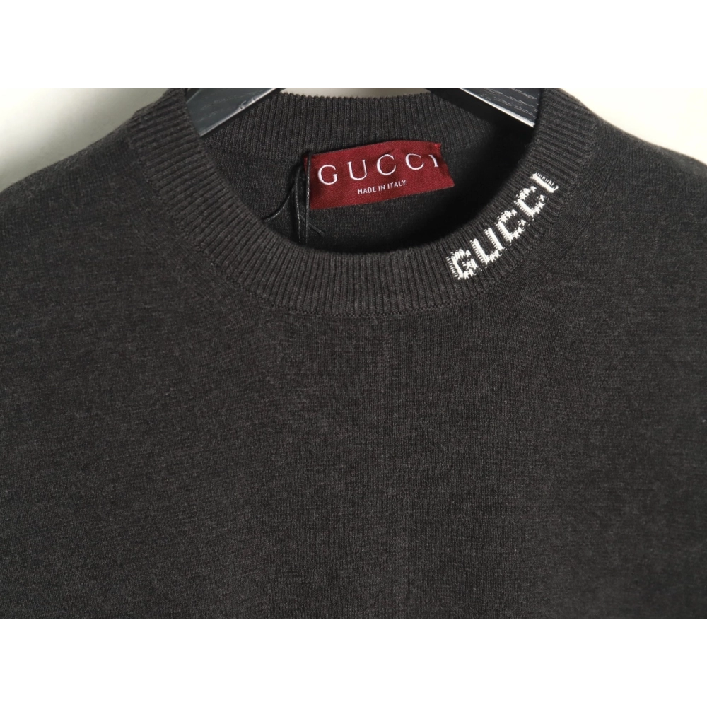 Gucci collar intarsia knitted short-sleeved T-shirt,Gucci