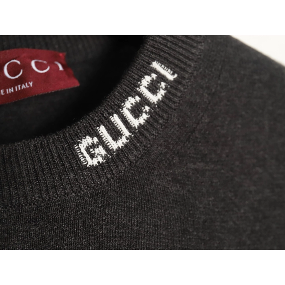 Gucci collar intarsia knitted short-sleeved T-shirt,Gucci