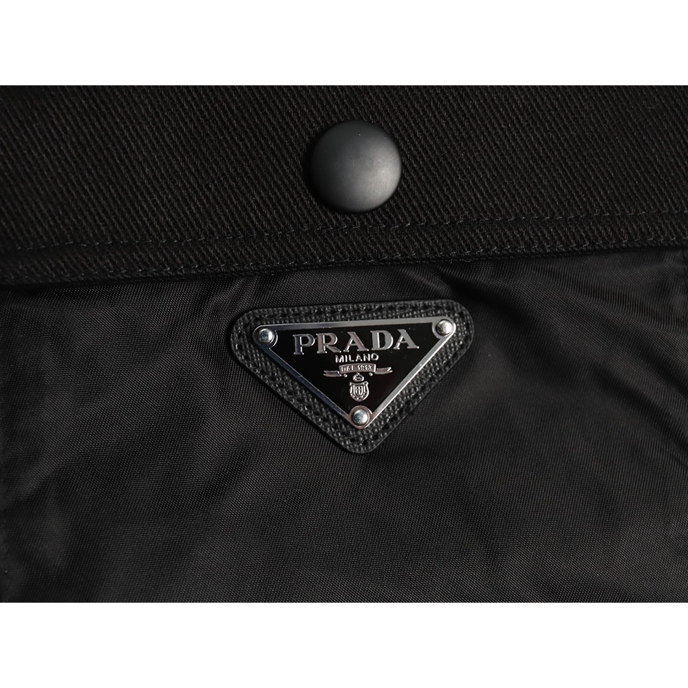 Prada triangle logo flap cotton jacket,Prada