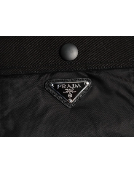 Prada triangle logo flap cotton jacket,Prada