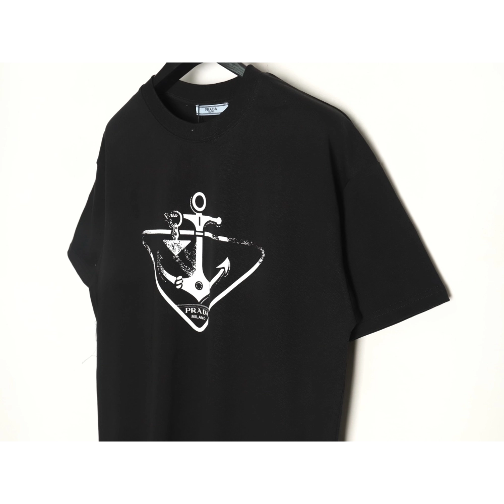 Prada Classic Anchor Triangle Print Round Neck T-Shirt TSK1,Prada
