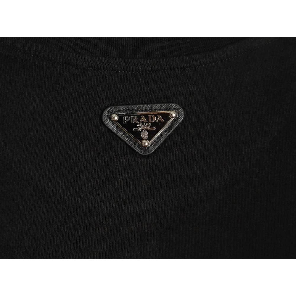 Prada Classic Anchor Triangle Print Round Neck T-Shirt TSK1,Prada