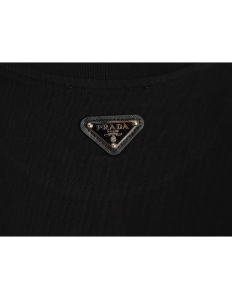 Prada Classic Anchor Triangle Print Round Neck T-Shirt TSK1,Prada