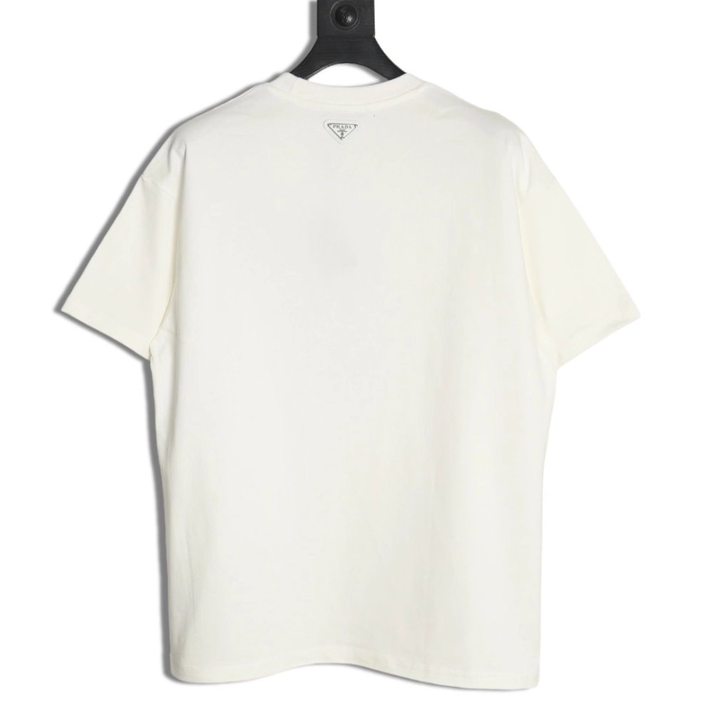 Prada Classic Anchor Triangle Print Round Neck T-Shirt,Prada