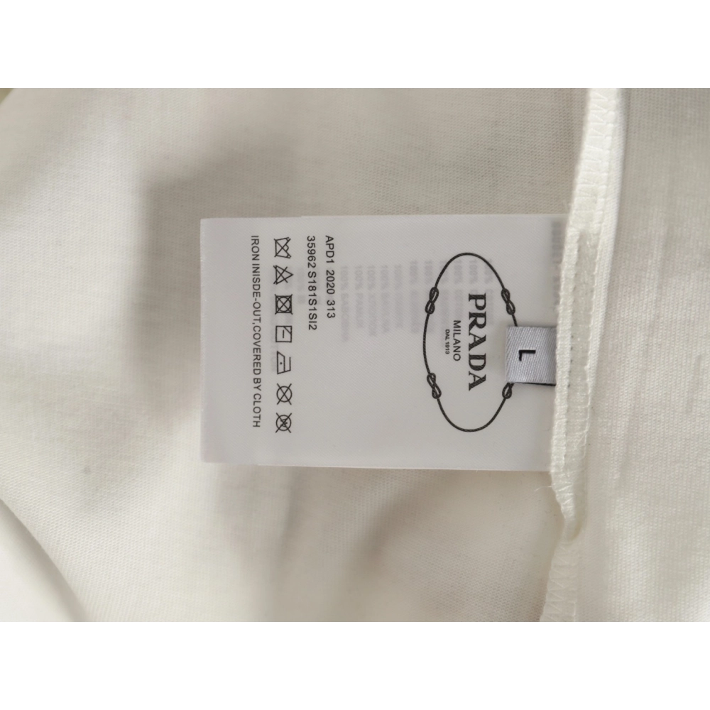 Prada Classic Anchor Triangle Print Round Neck T-Shirt,Prada