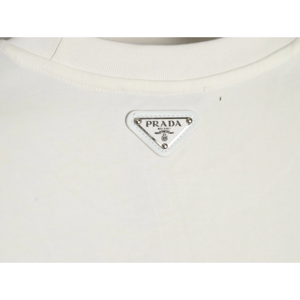Prada Classic Anchor Triangle Print Round Neck T-Shirt,Prada