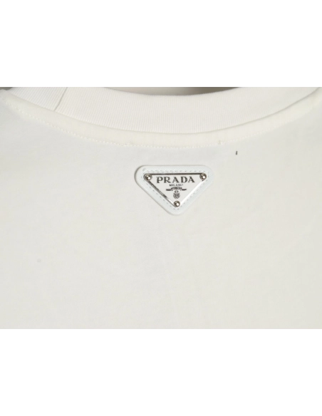 Prada Classic Anchor Triangle Print Round Neck T-Shirt,Prada